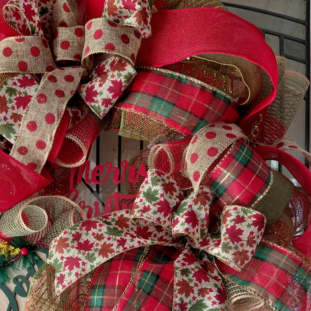 Festive Red and Green Holiday Wreath